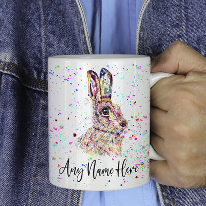 Personalised Hare Mug - Wild Rabbit Mug for Animal Lover