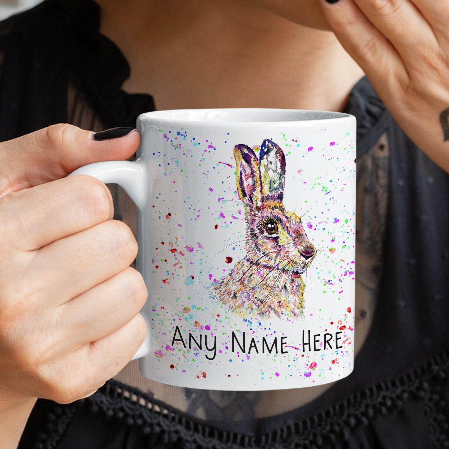 Personalised Hare Mug - Wild Rabbit Mug for Animal Lover