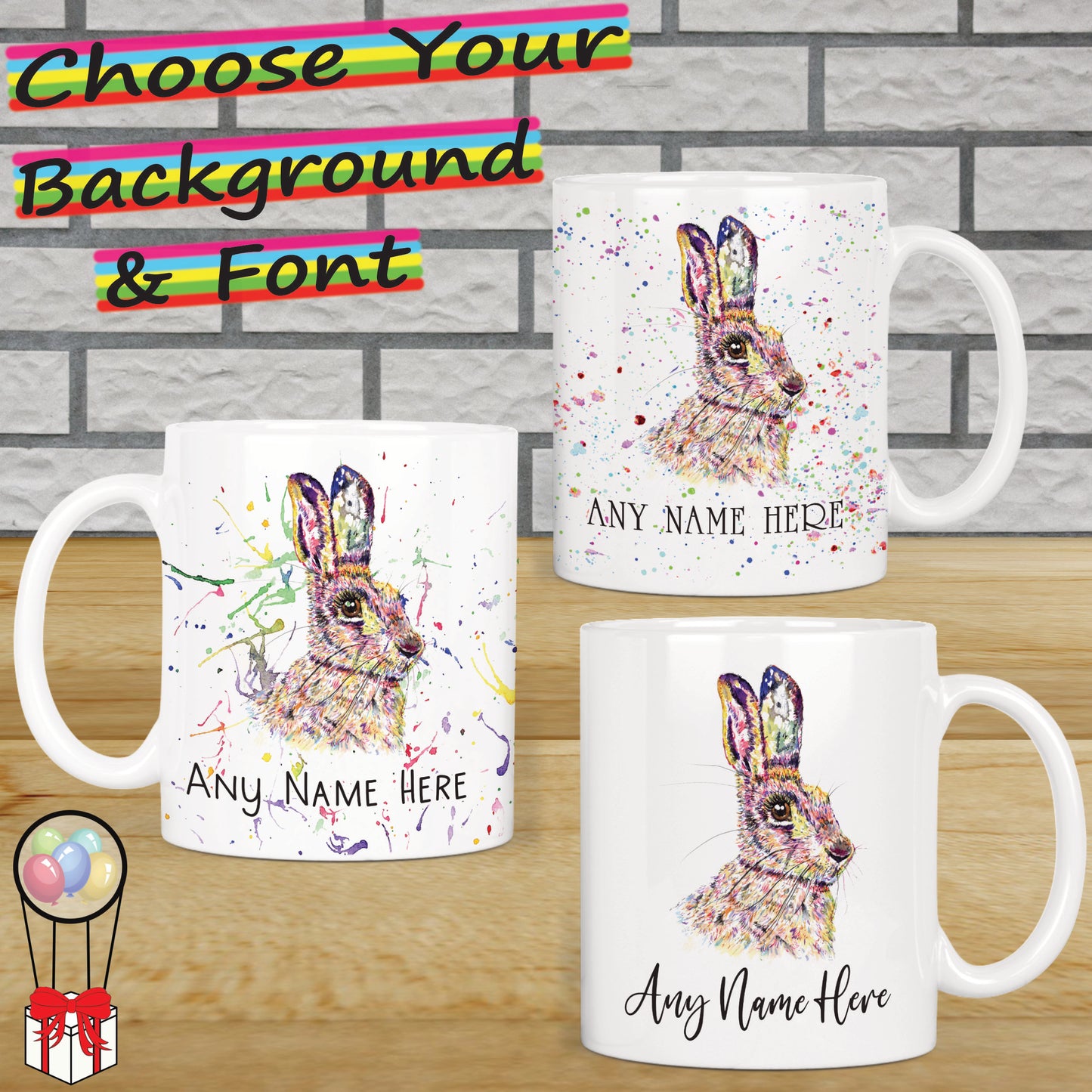 Personalised Hare Mug - Wild Rabbit Mug for Animal Lover