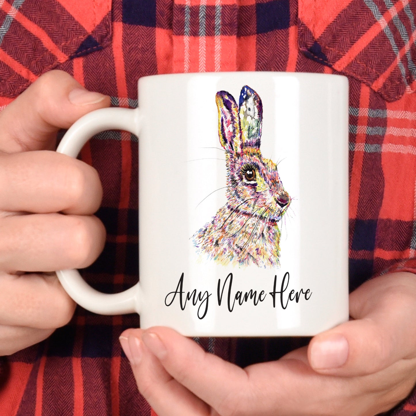 Personalised Hare Mug - Wild Rabbit Mug for Animal Lover