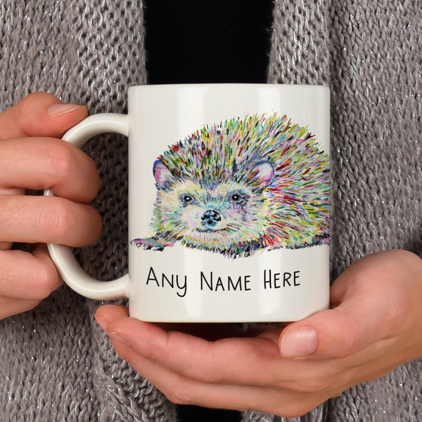 Hedgehog Mug - Personalised Hedgehog Mug Gift for Animal Lover