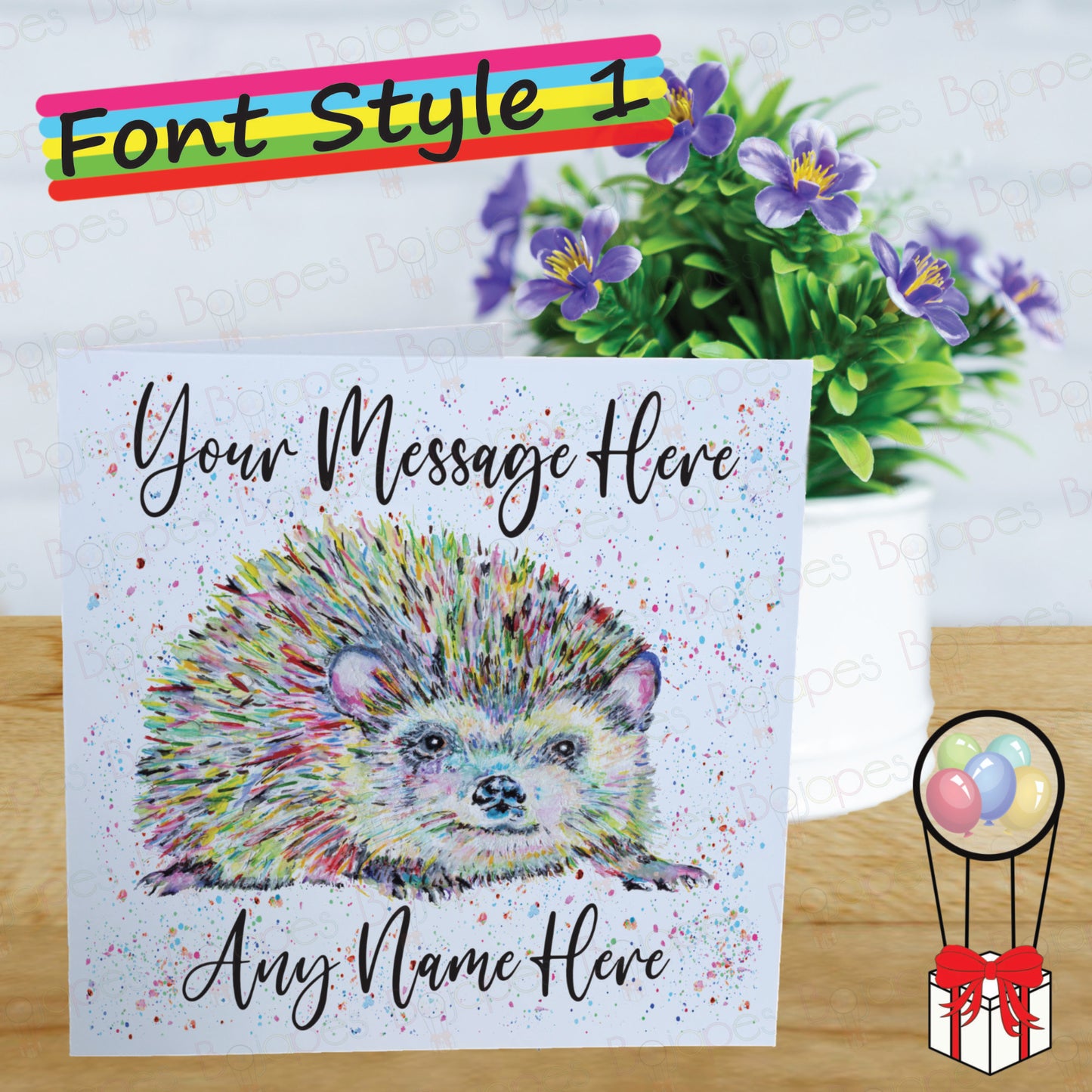 Hedgehog Card - Personalised Greeting Card for Wildlife Lover