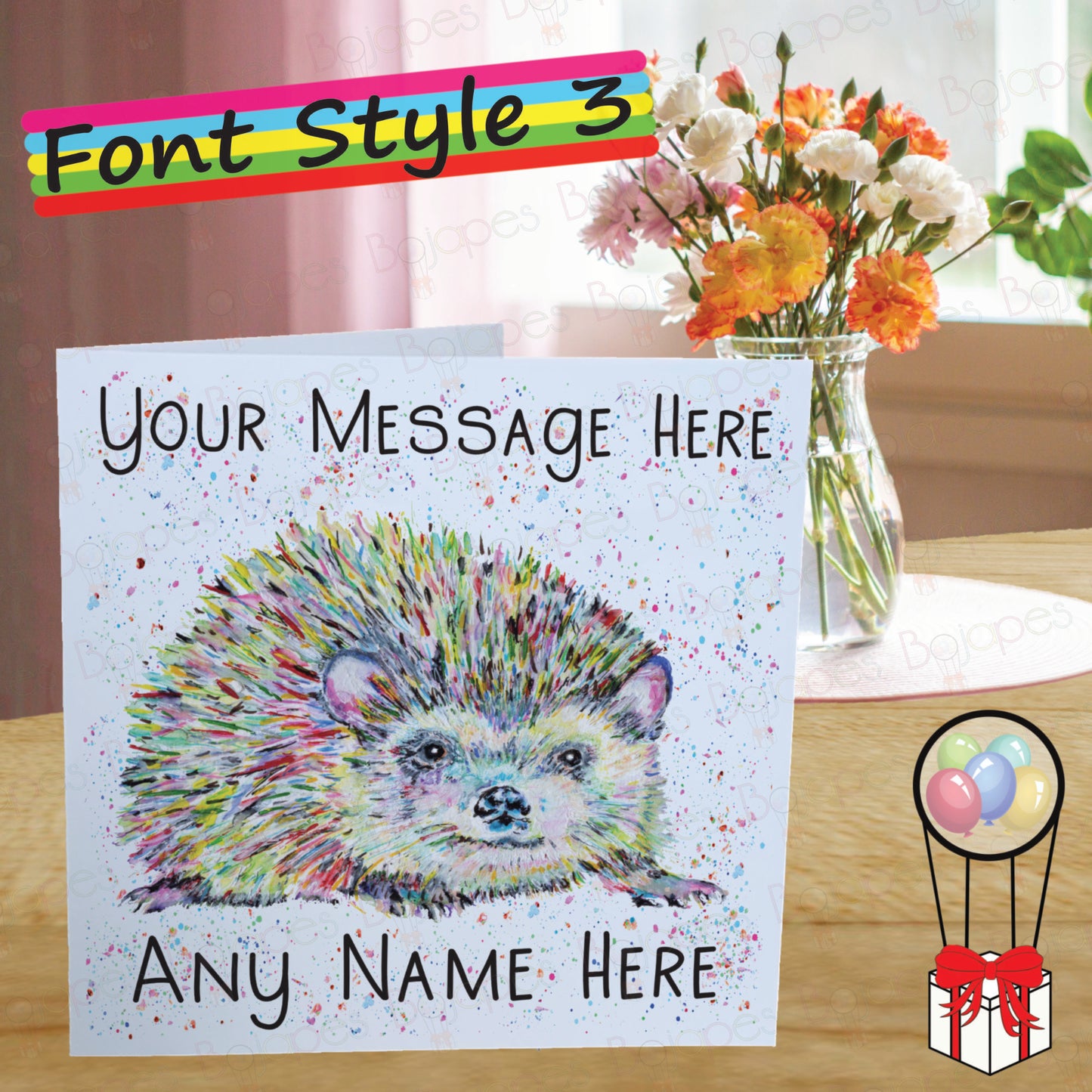 Hedgehog Card - Personalised Greeting Card for Wildlife Lover