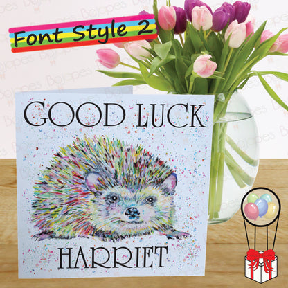 Hedgehog Card - Personalised Greeting Card for Wildlife Lover