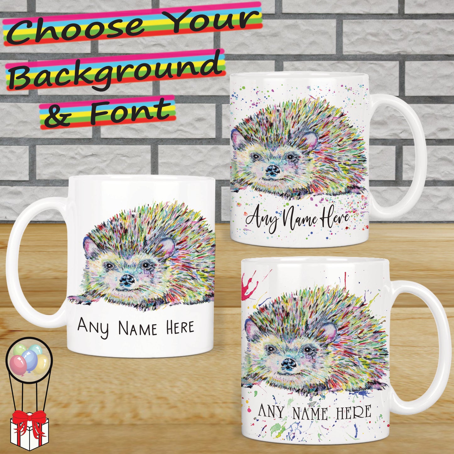 Hedgehog Mug - Personalised Hedgehog Mug Gift for Animal Lover