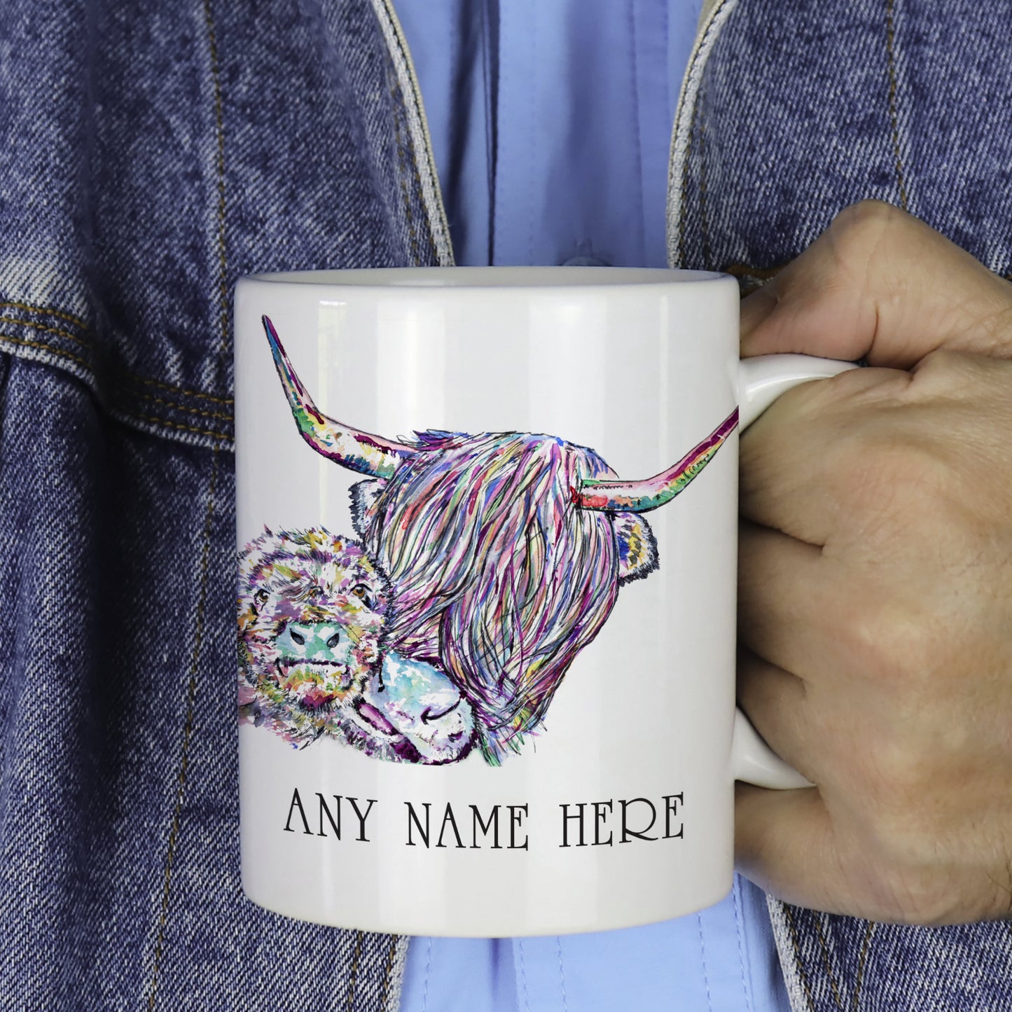 Highland Cow & Calf Mug - Scottish Coo Mug Gift for Animal Lover