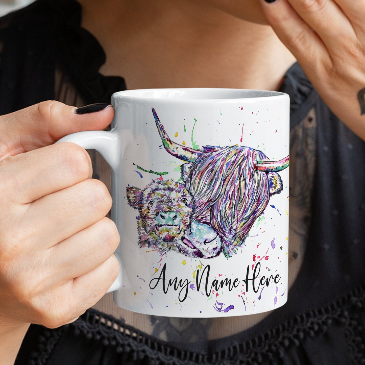 Highland Cow & Calf Mug - Scottish Coo Mug Gift for Animal Lover