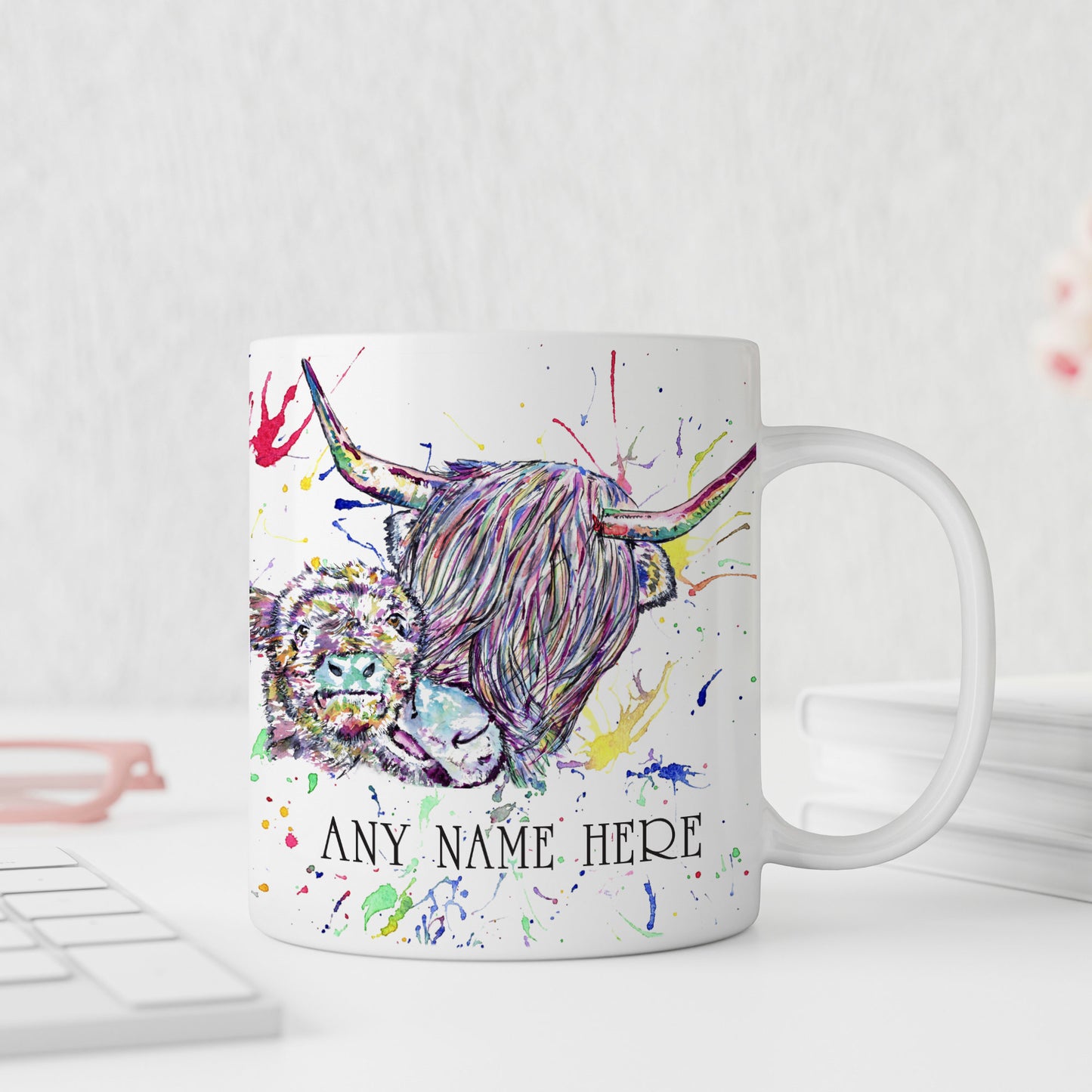 Highland Cow & Calf Mug - Scottish Coo Mug Gift for Animal Lover