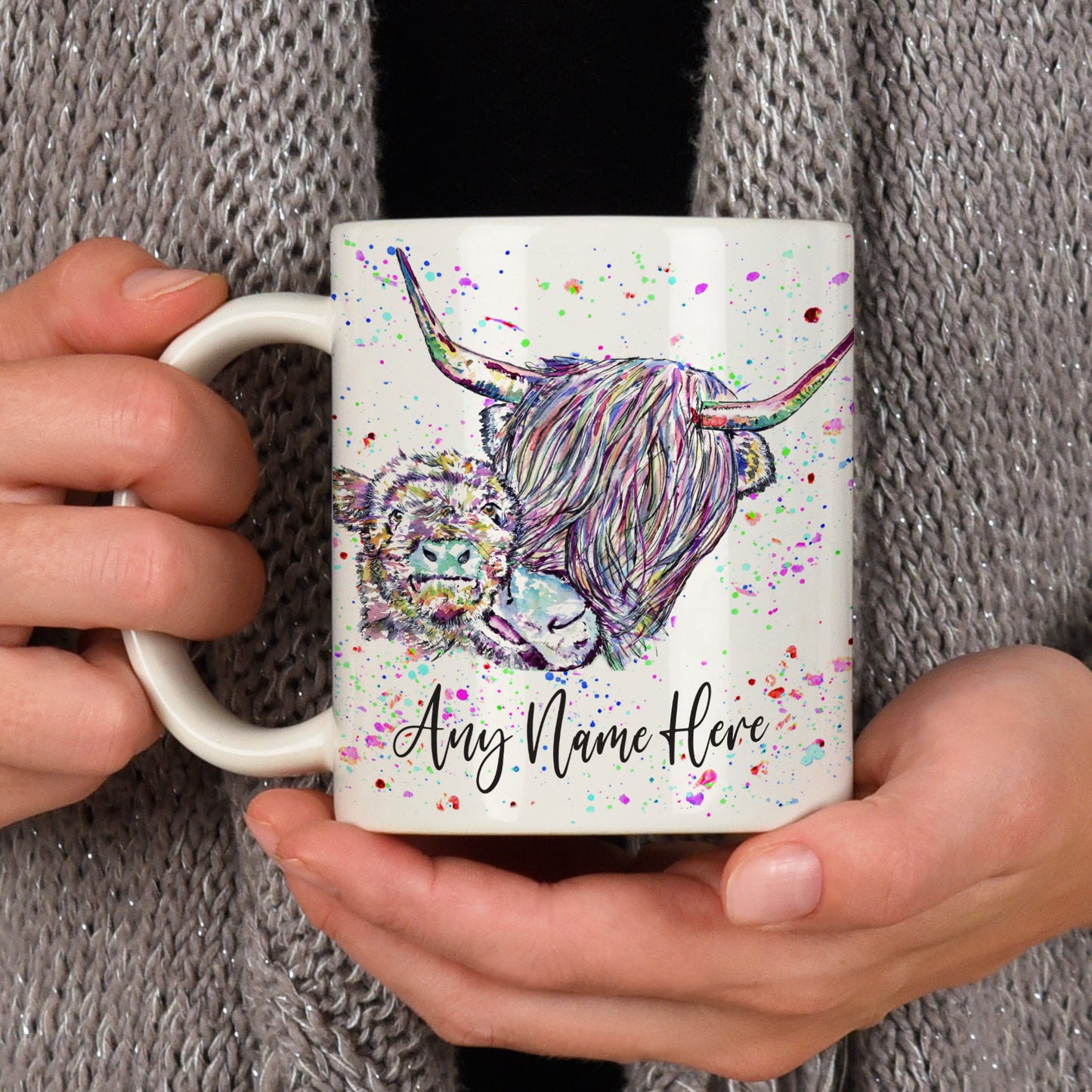 Highland Cow & Calf Mug - Scottish Coo Mug Gift for Animal Lover