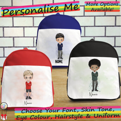 Personalised School Boy Backpack