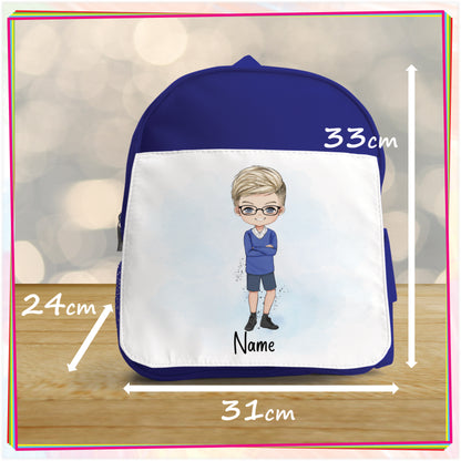 Personalised School Boy Backpack