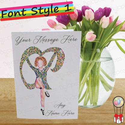 Irish Dancer Card - Personalised Greeting Card for Irish Dance Lover