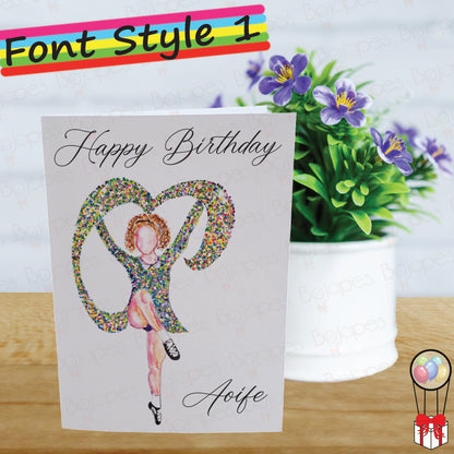 Irish Dancer Card - Personalised Greeting Card for Irish Dance Lover