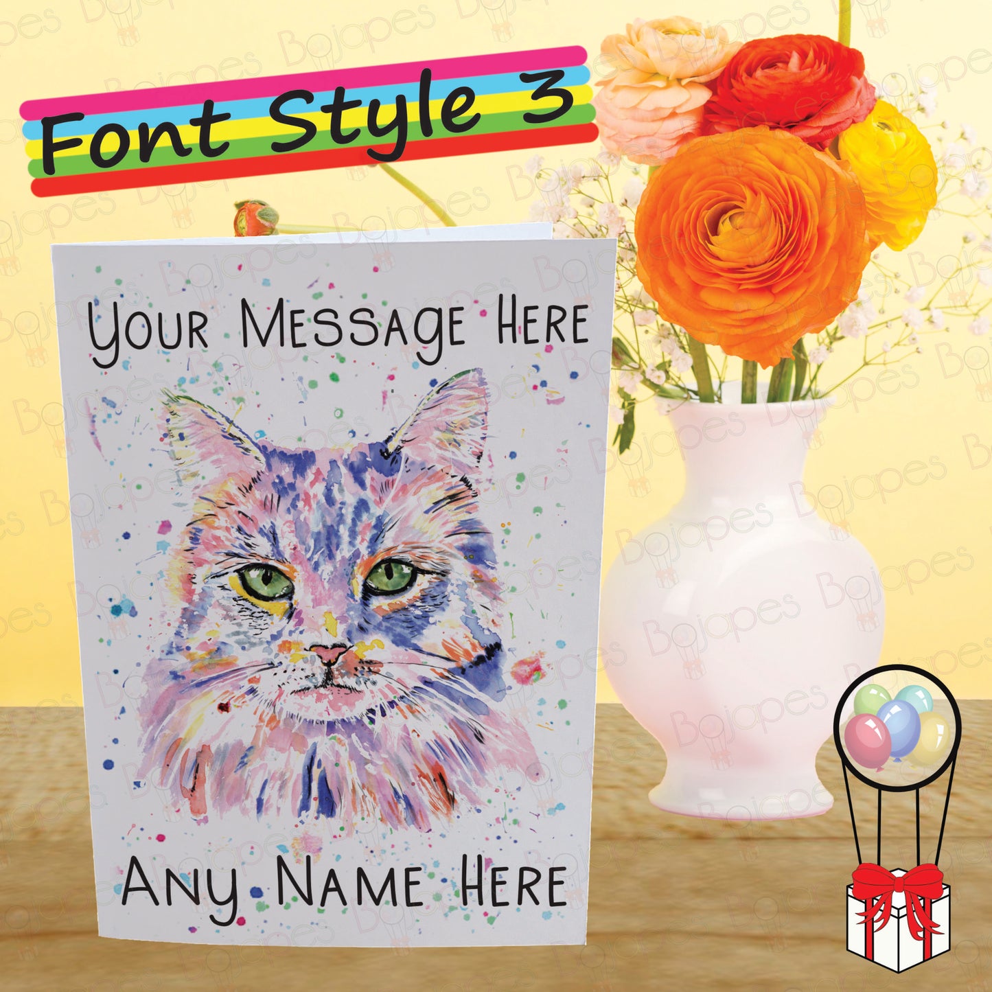 Ragdoll Cat Card - Personalised Greeting Card for Longhaired Cat Lover