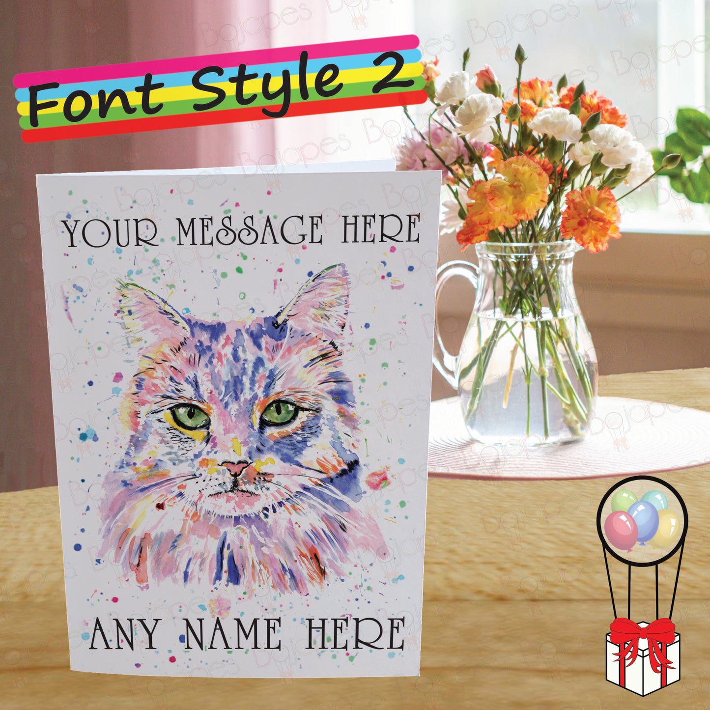 Ragdoll Cat Card - Personalised Greeting Card for Longhaired Cat Lover