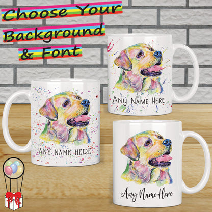 Personalised Labrador Mug - Colourful Golden Labrador Mug for Dog Lover