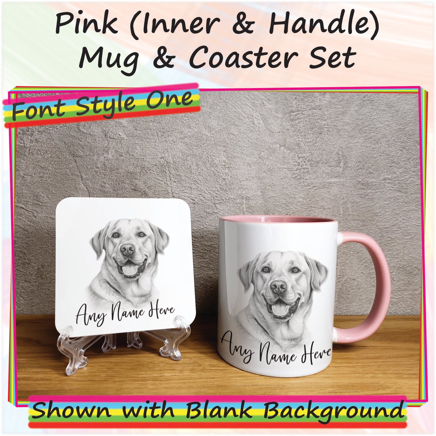 Personalised Sketched Labrador 11oz Ceramic Mug & Coaster Set