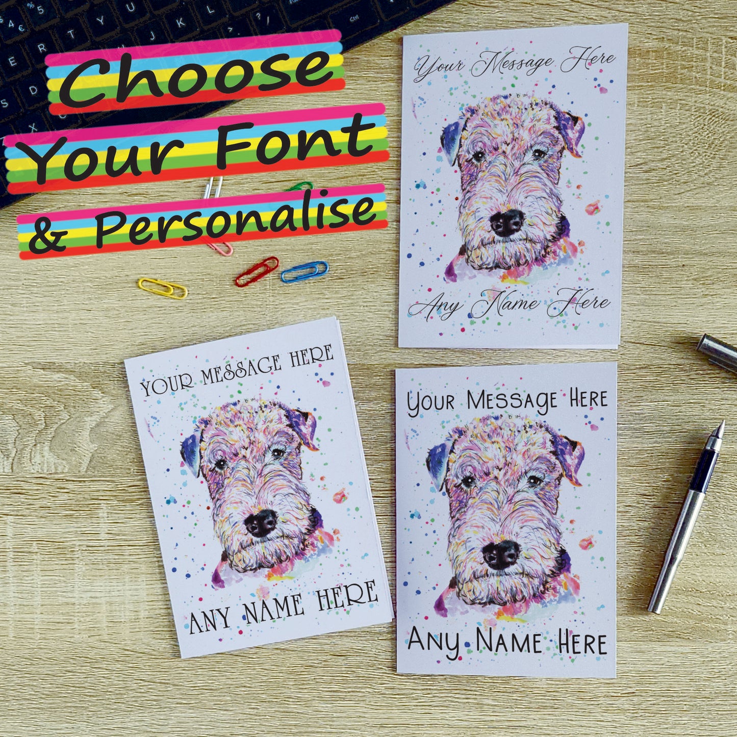 Lakeland Terrier Card - Personalised Greeting Card for Dog Lover