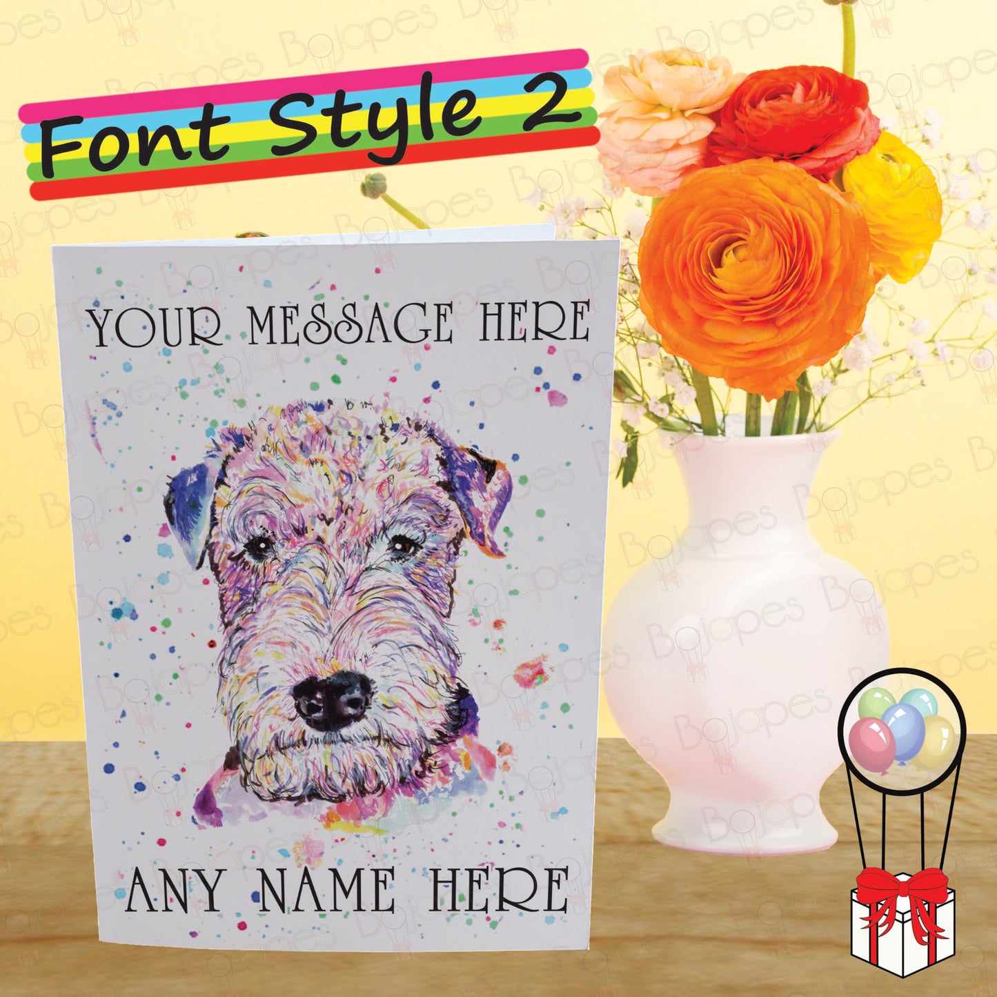 Lakeland Terrier Card - Personalised Greeting Card for Dog Lover