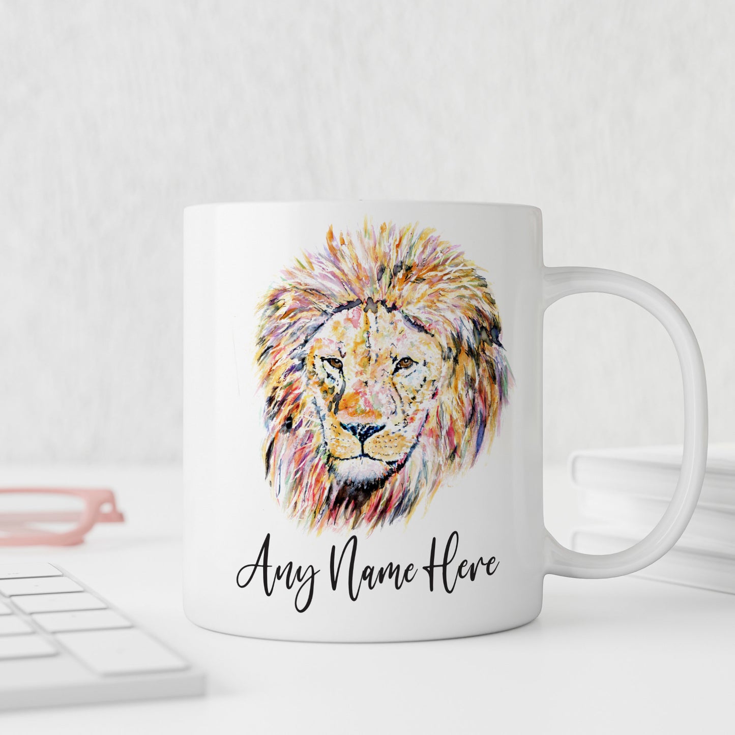 Personalised Lion Mug - Mug Gift for Wild Animal Lover