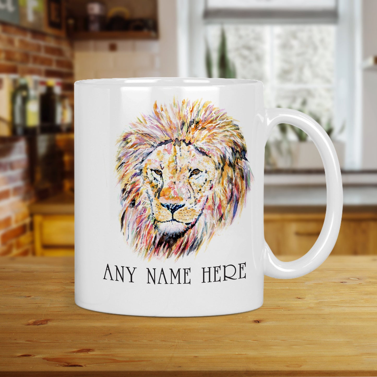 Personalised Lion Mug - Mug Gift for Wild Animal Lover