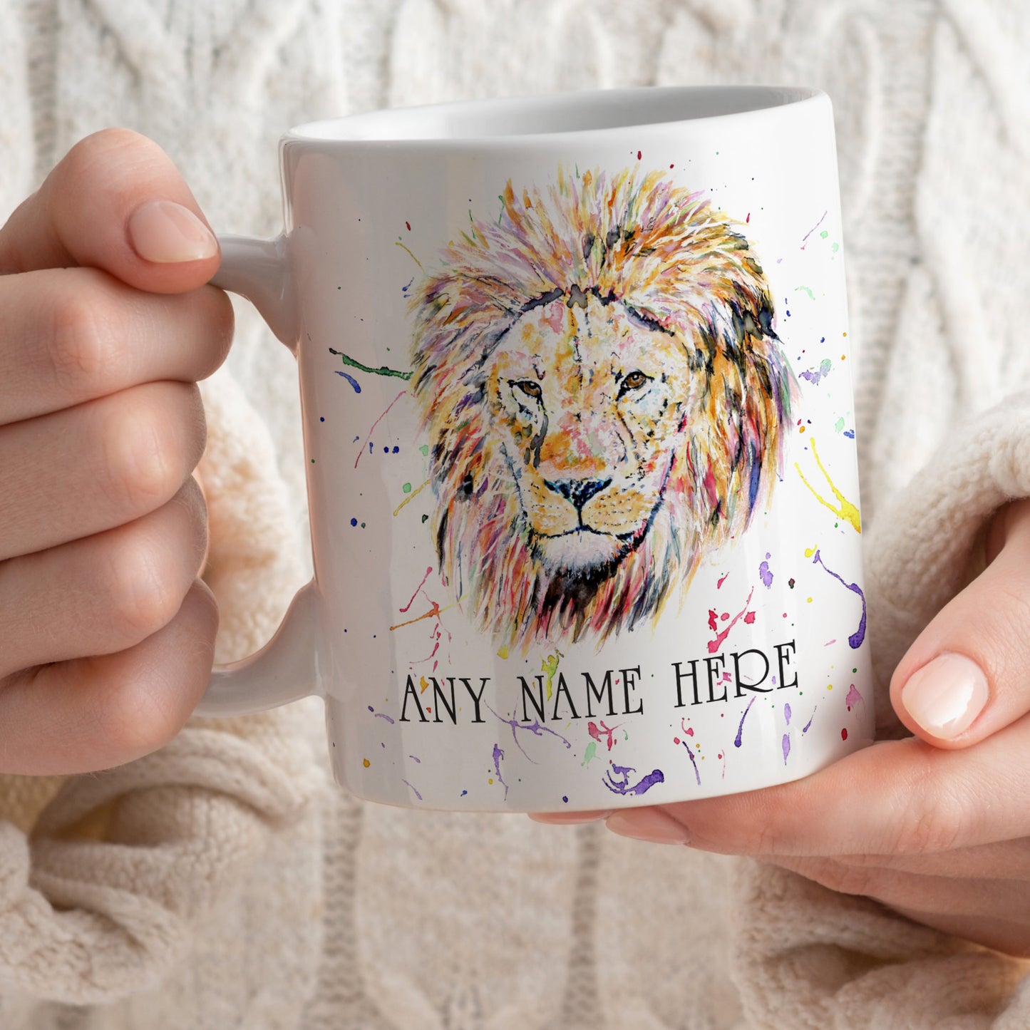 Personalised Lion Mug - Mug Gift for Wild Animal Lover