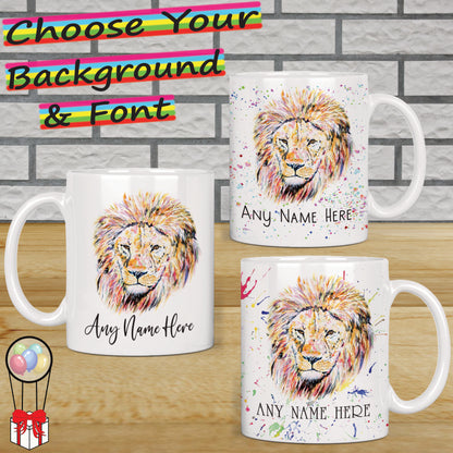 Personalised Lion Mug - Mug Gift for Wild Animal Lover