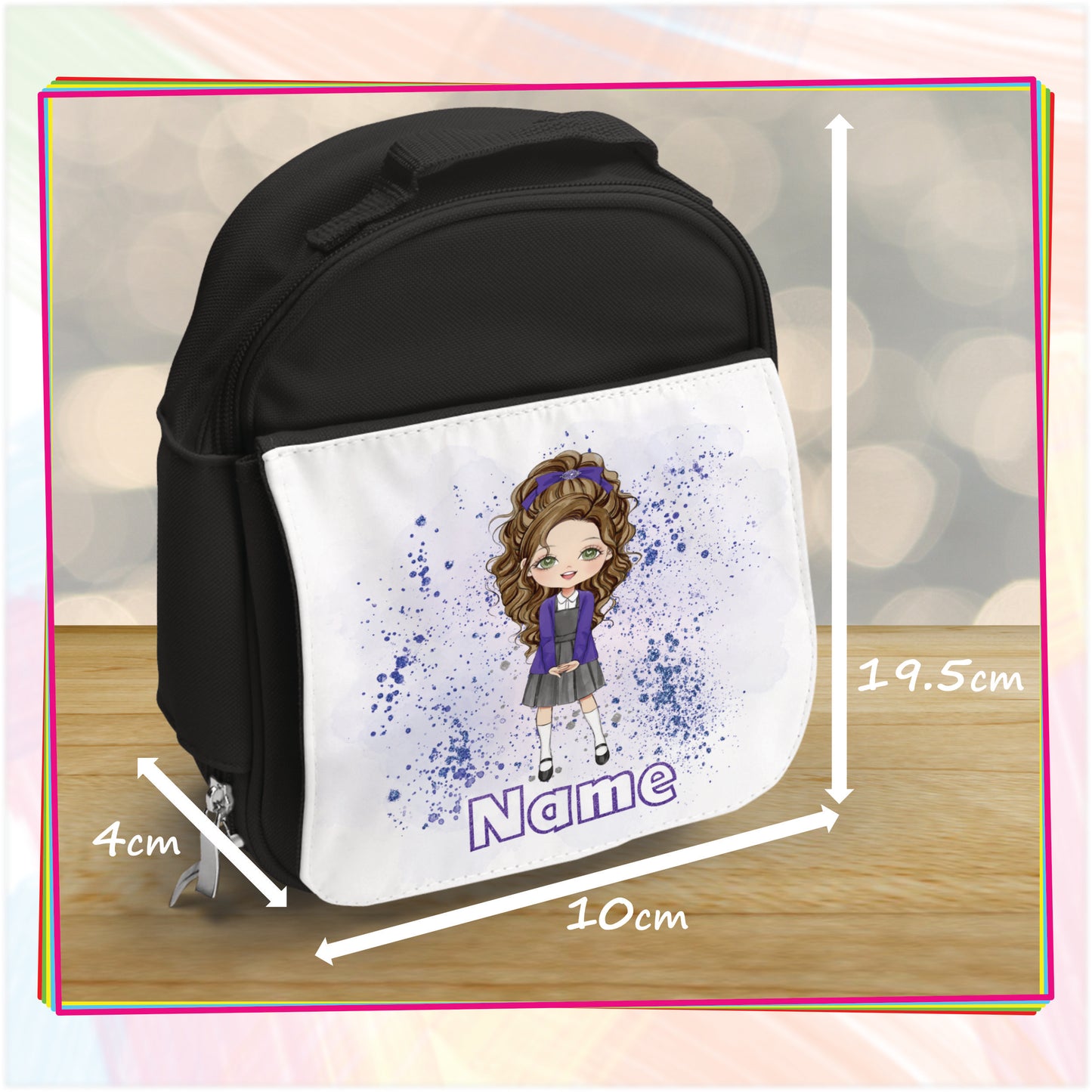 Personalised School Girl Lunch Bag