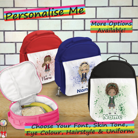 Personalised School Girl Lunch Bag