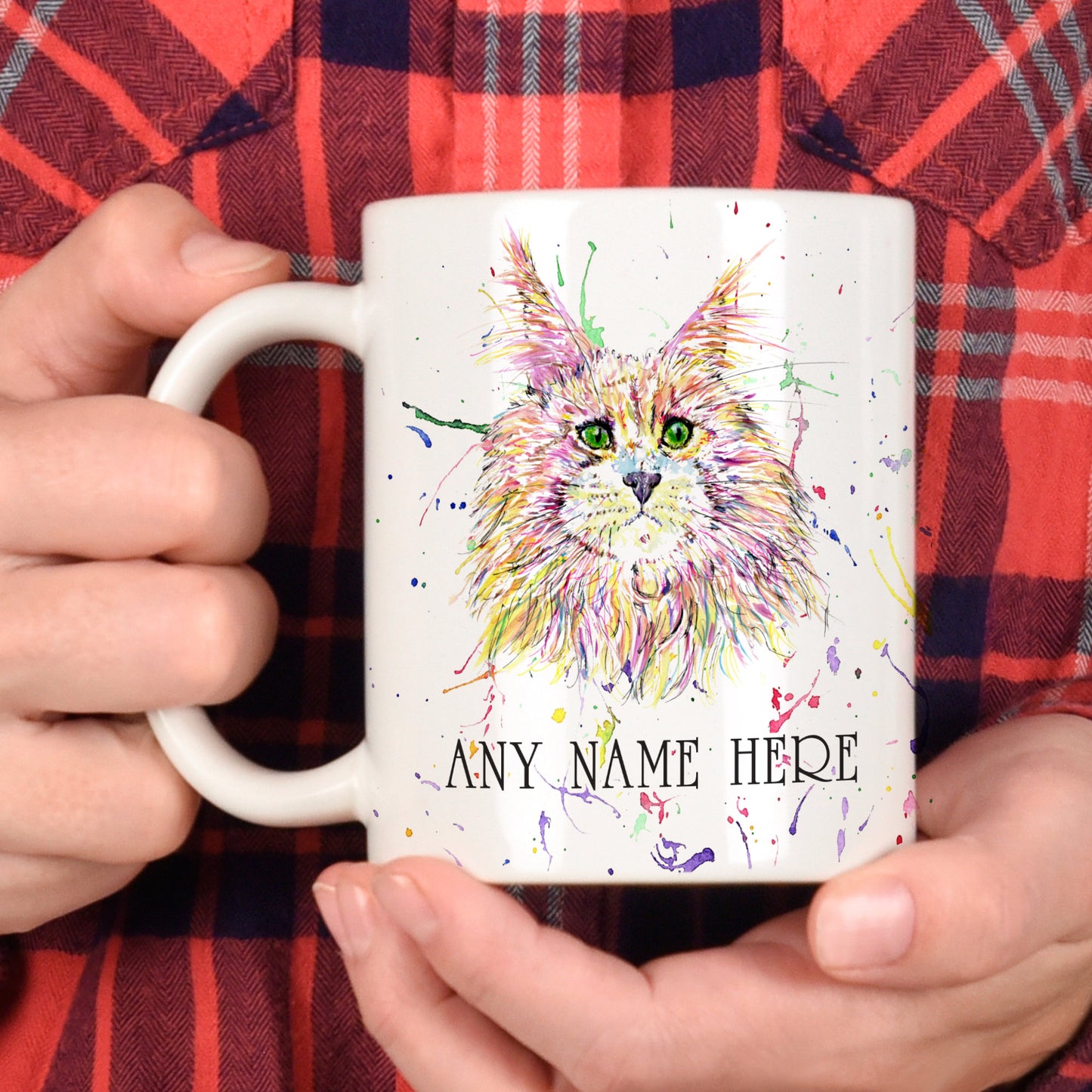 Maine Moon Cat Mug - Personalised Mug for Cat Lover