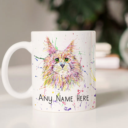 Maine Moon Cat Mug - Personalised Mug for Cat Lover