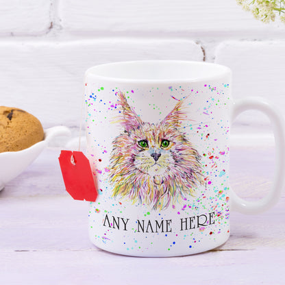 Maine Moon Cat Mug - Personalised Mug for Cat Lover