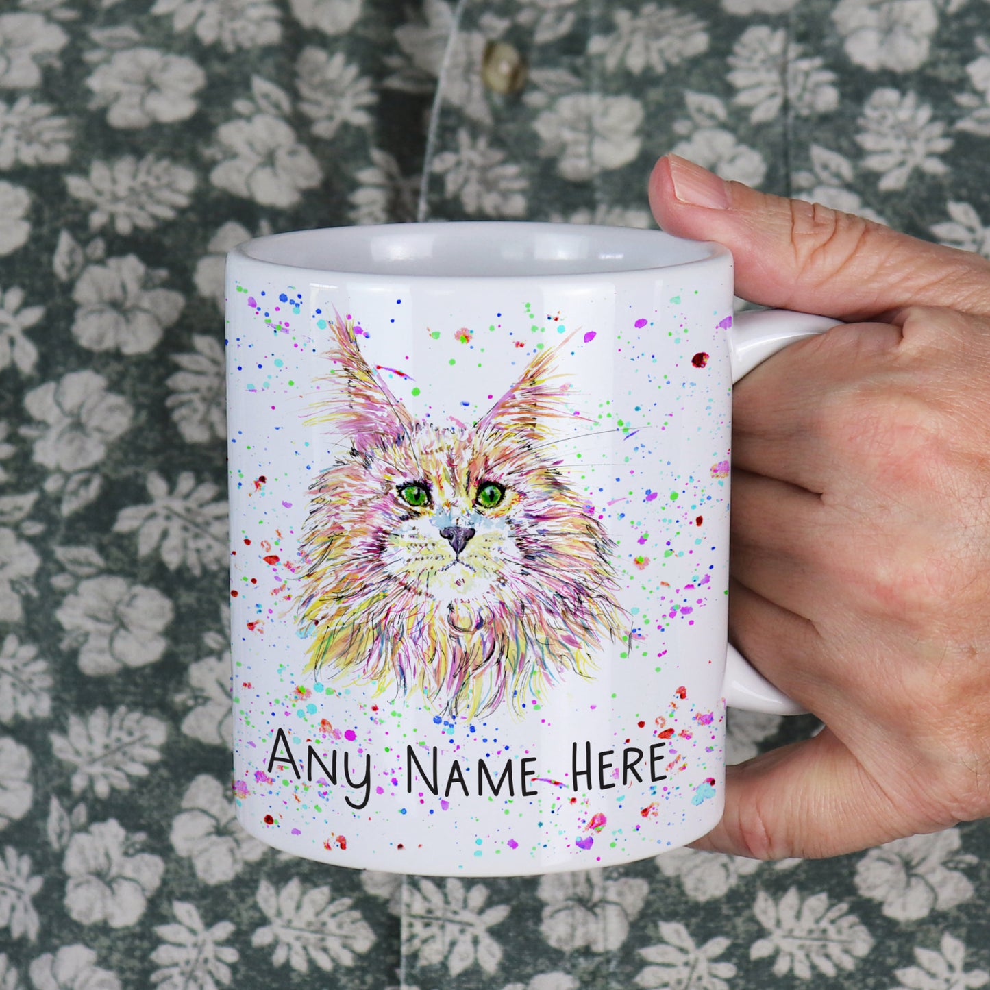 Maine Moon Cat Mug - Personalised Mug for Cat Lover