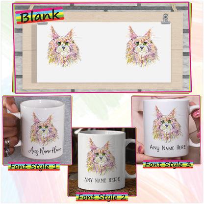 Maine Moon Cat Mug - Personalised Mug for Cat Lover