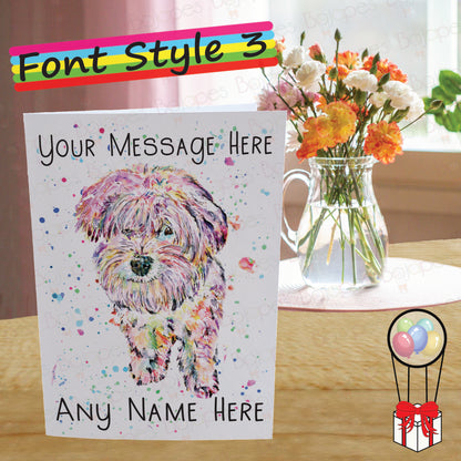 Maltese Bichon Card - Personalised Greeting Card for Dog Lover