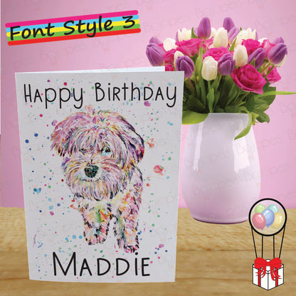 Maltese Bichon Card - Personalised Greeting Card for Dog Lover