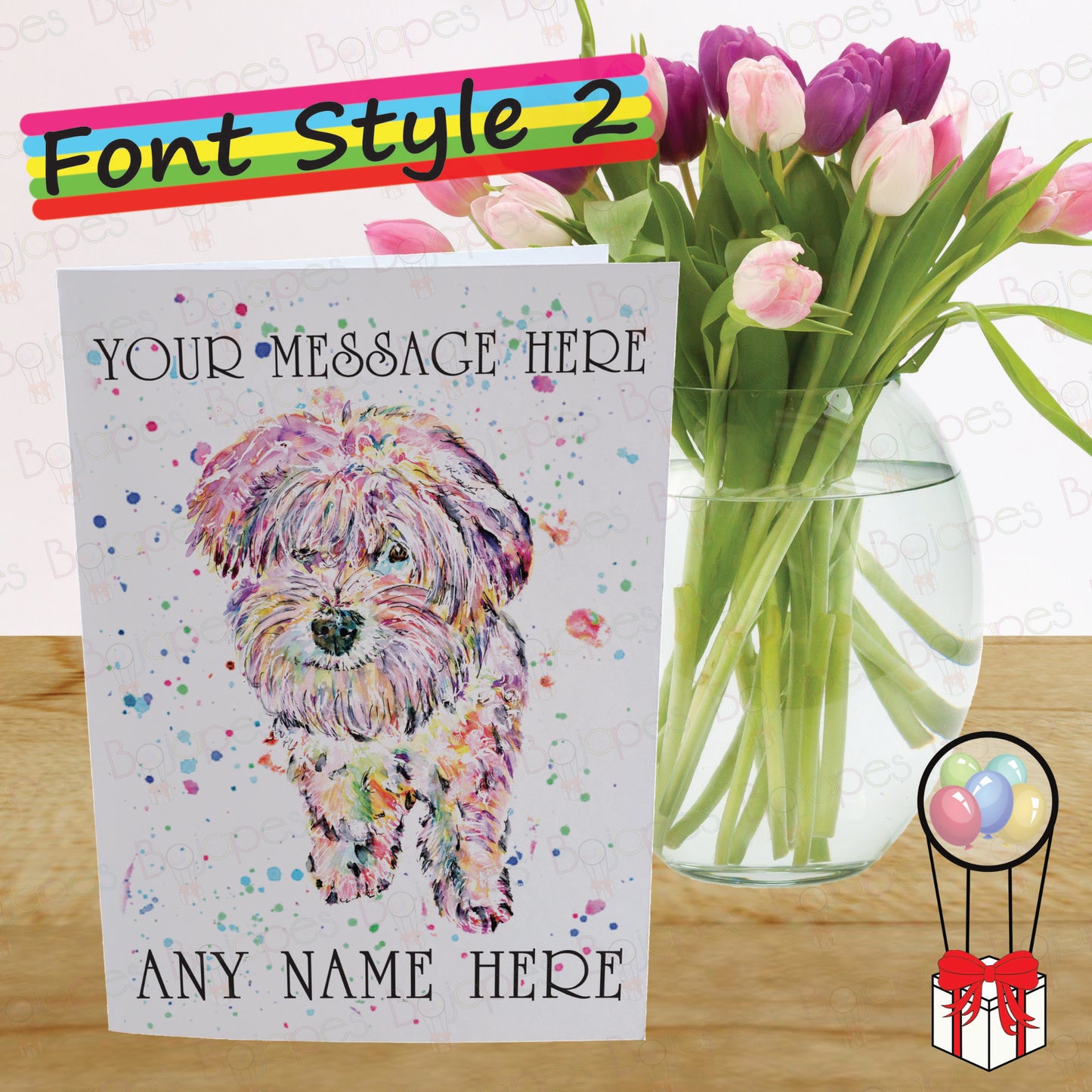 Maltese Bichon Card - Personalised Greeting Card for Dog Lover