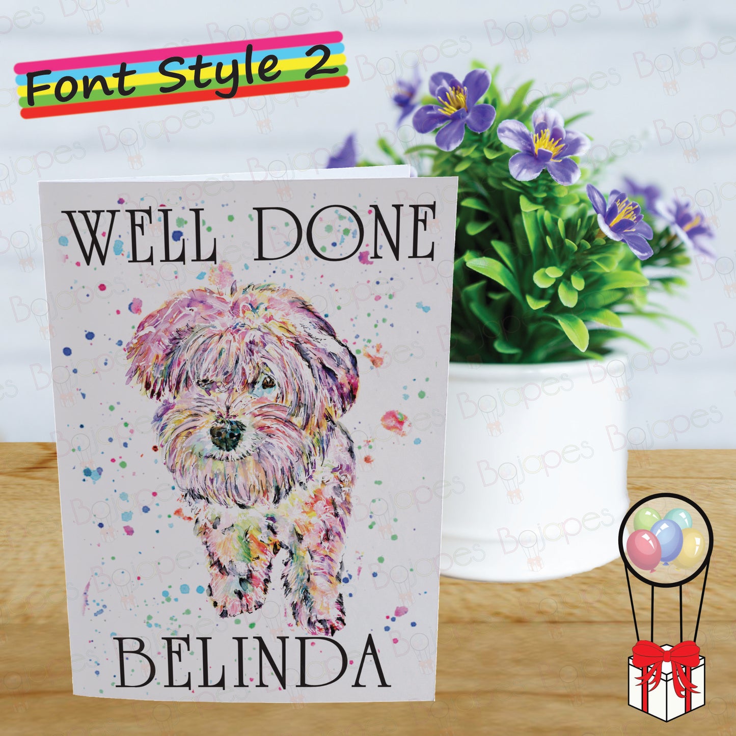 Maltese Bichon Card - Personalised Greeting Card for Dog Lover