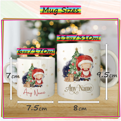 Mrs Claus Personalised Unbreakable Christmas Mug for Kids - Hot Chocolate Mug with Name