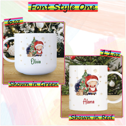 Mrs Claus Personalised Unbreakable Christmas Mug for Kids - Hot Chocolate Mug with Name