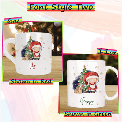 Mrs Claus Personalised Christmas Mug for Kids - Hot Chocolate Mug with Name