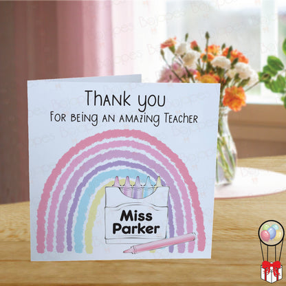 Teacher Personalised Thank You  Card