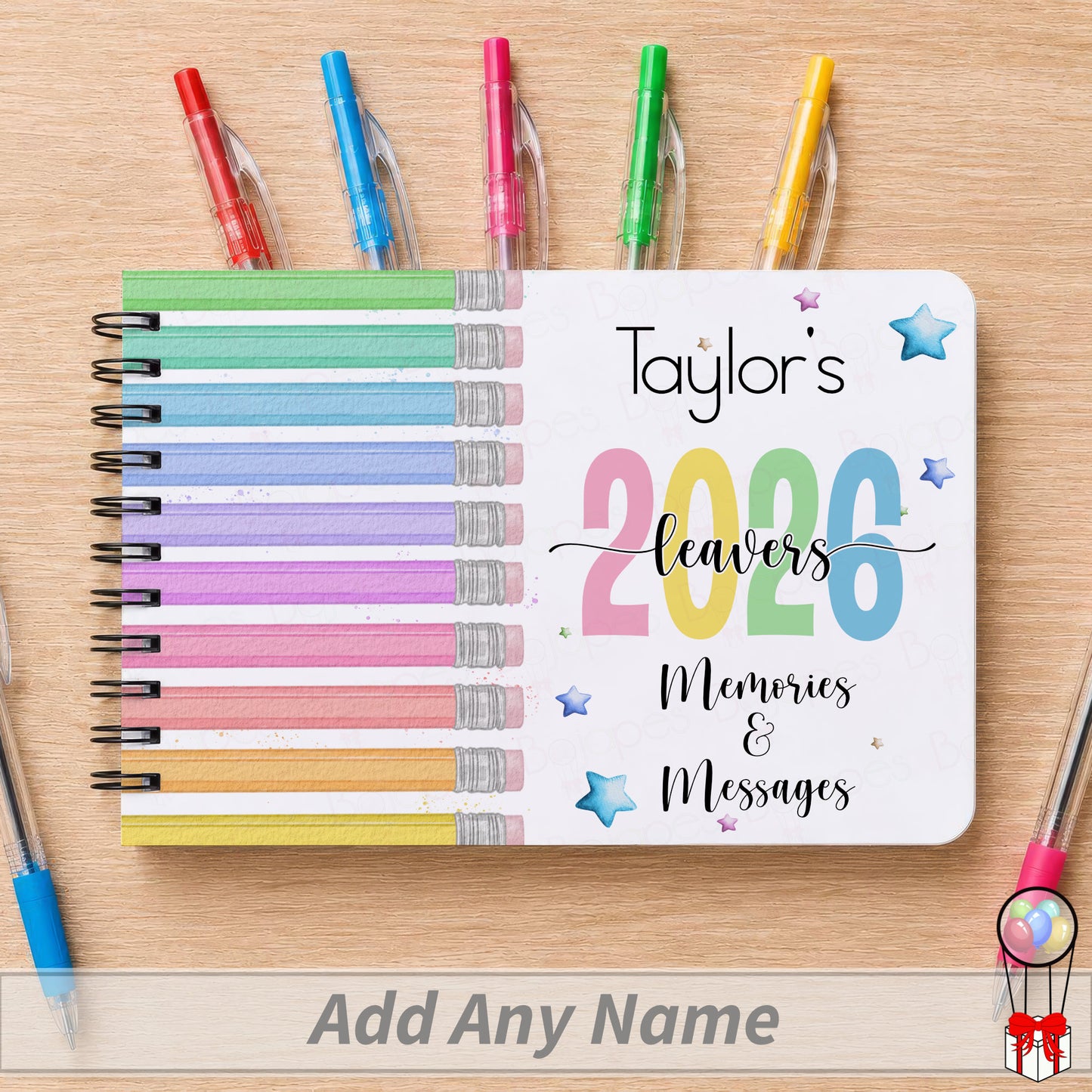 School Leaver Memories & Messages Book - Pencil Tops