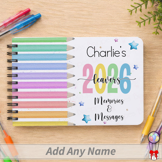 School Leaver Memories & Messages Book - Colouring Pencils