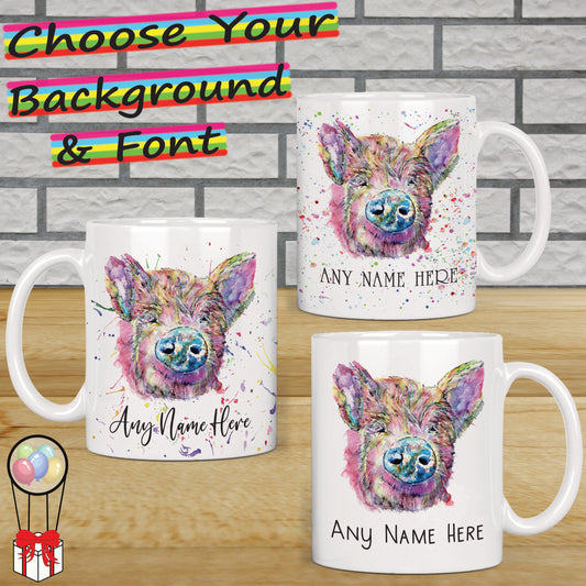 Personalised Pig Mug - Custom Hog Mug for Animal Lover