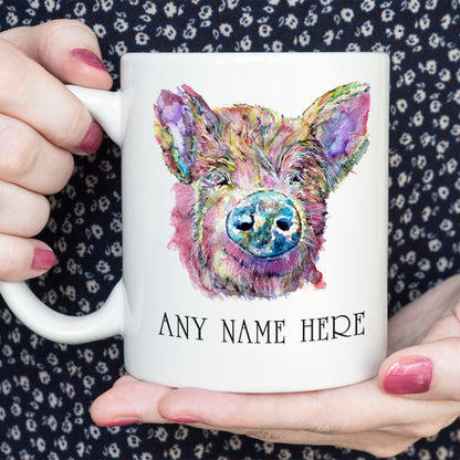 Personalised Pig Mug - Custom Hog Mug for Animal Lover