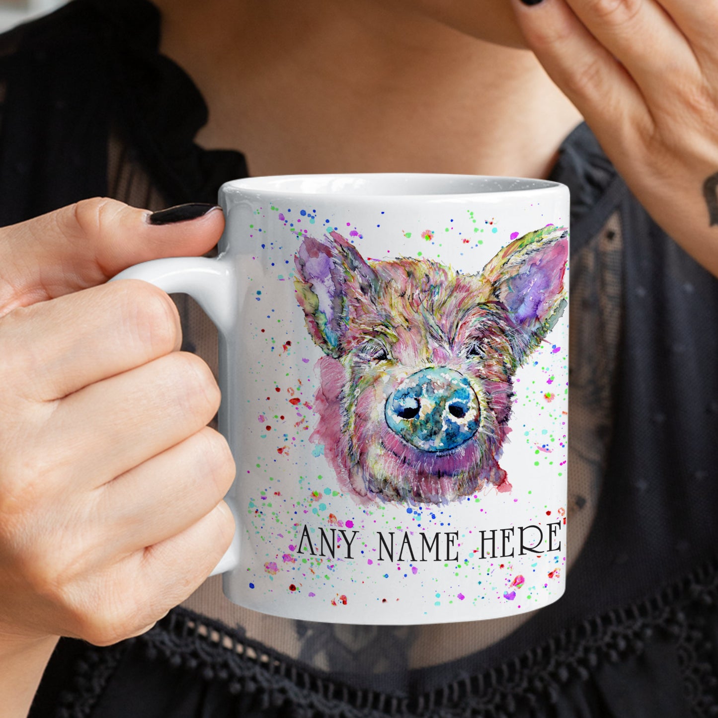 Personalised Pig Mug - Custom Hog Mug for Animal Lover