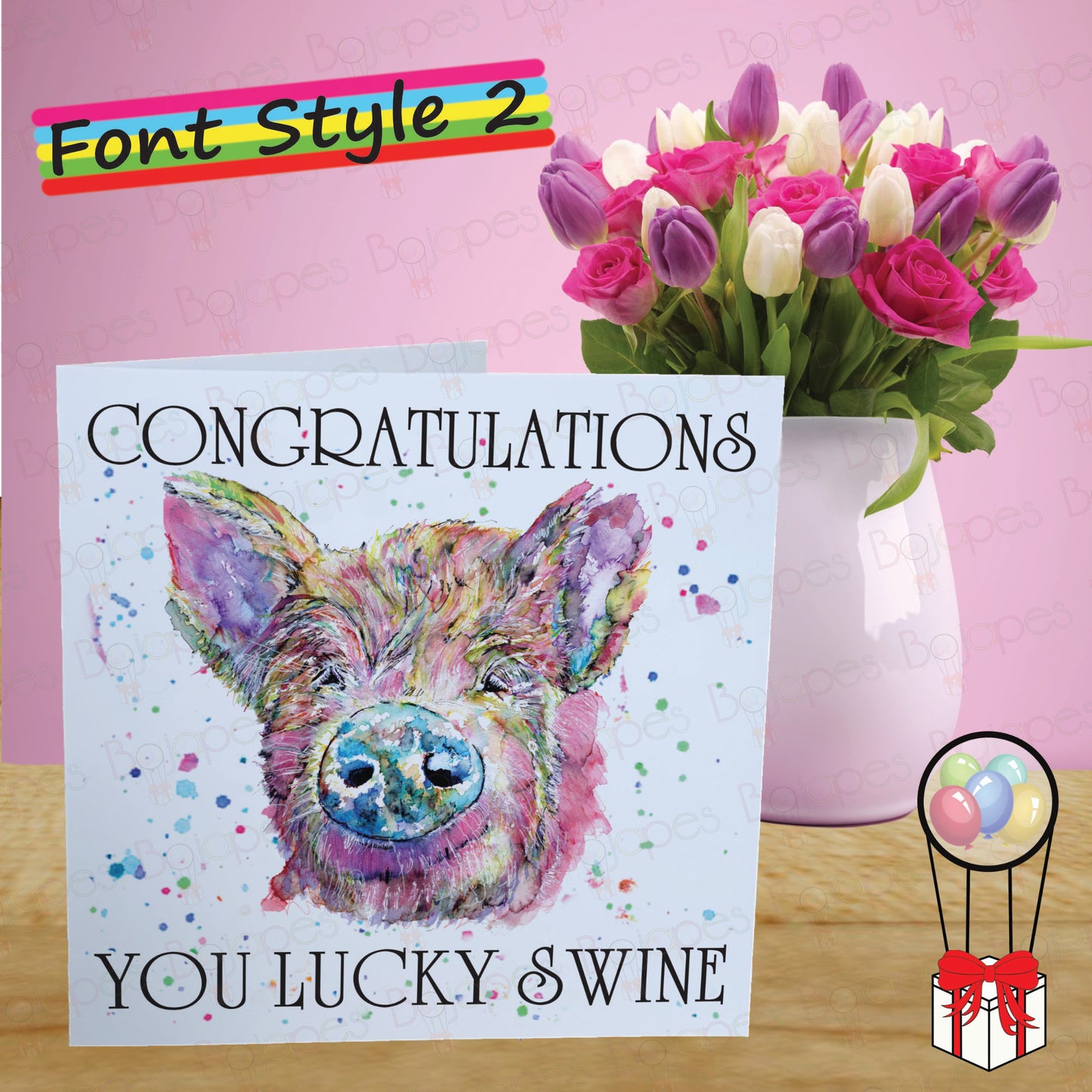 Pig Card - Personalised Greeting Card for Farm Animal Lover