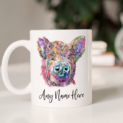 Personalised Pig Mug - Custom Hog Mug for Animal Lover