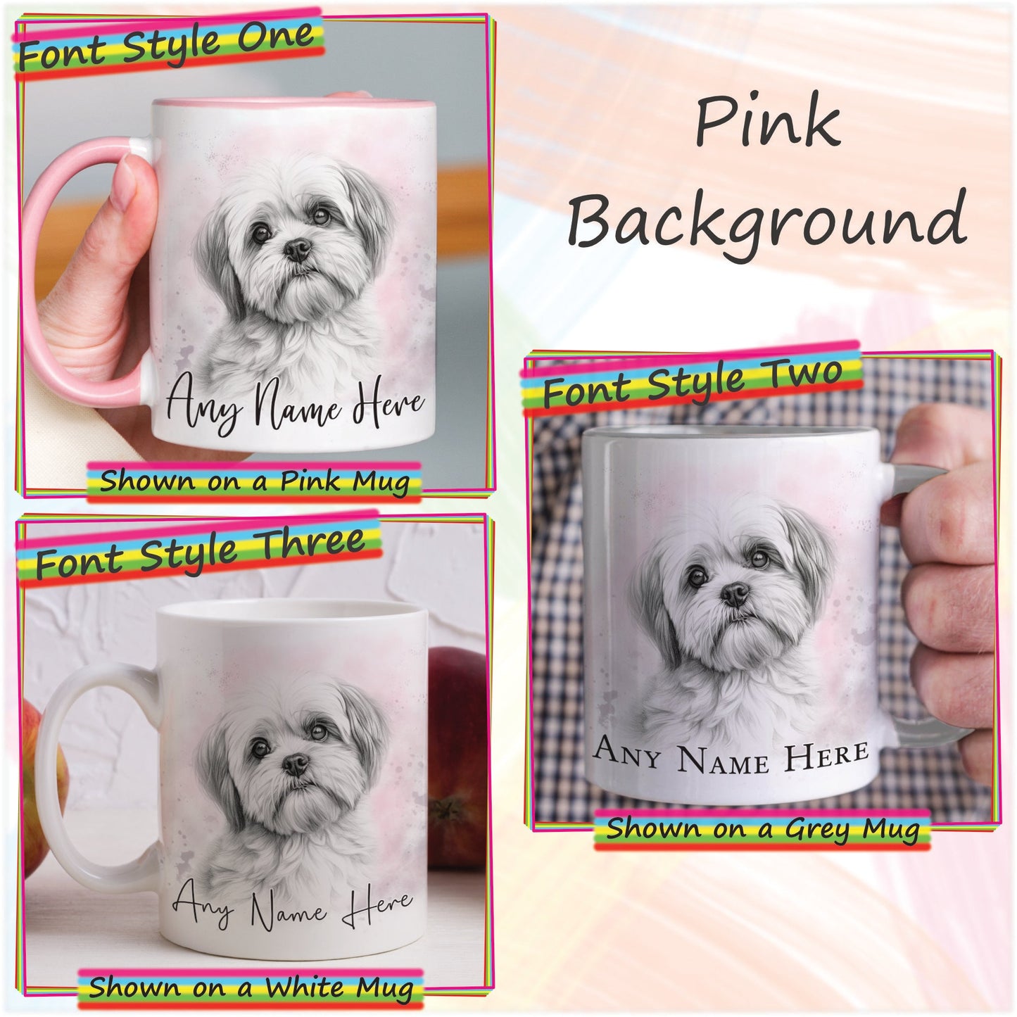 Personalised Sketched Shih Tzu Mug & Coaster Set